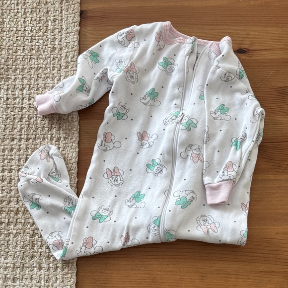 Disney Other - 3/15$ Disney Kids One Piece Footie - White and Pink